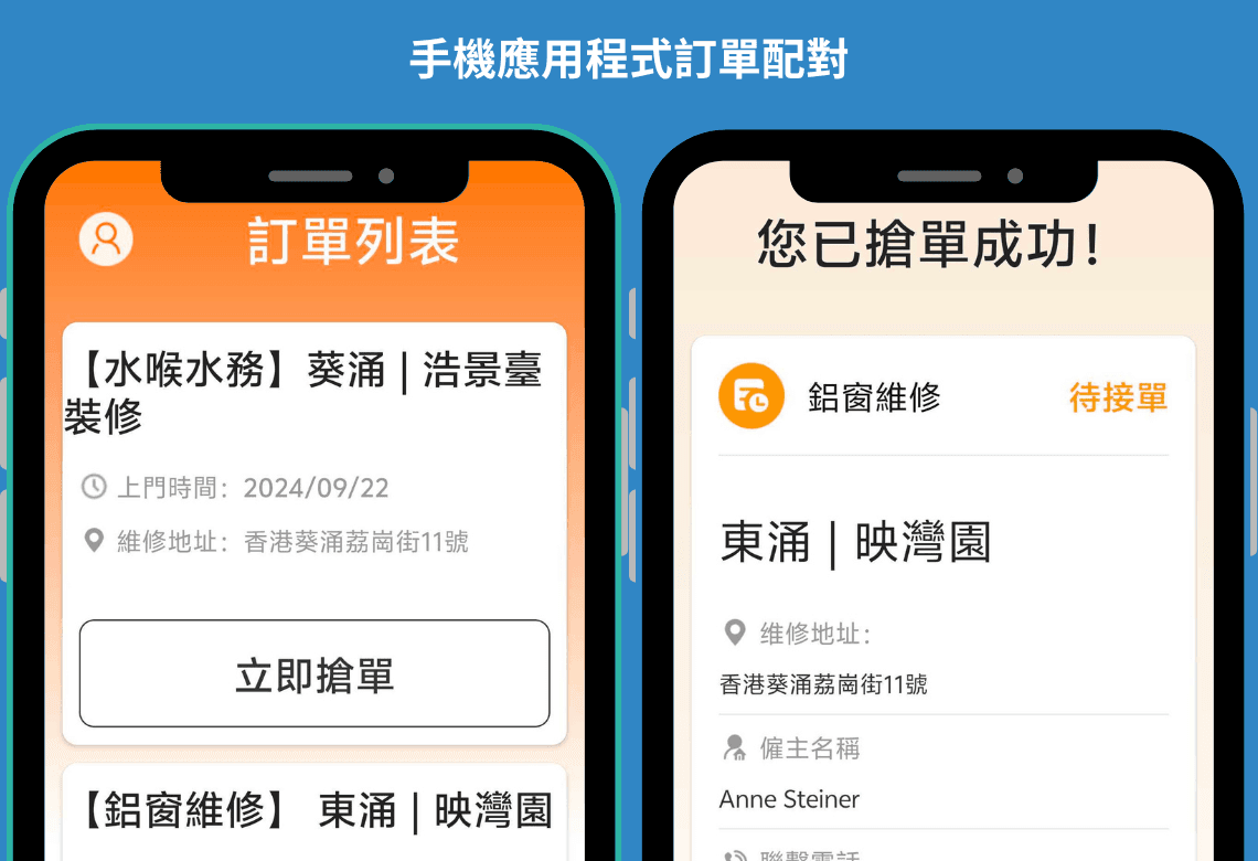 商業配對平台示意